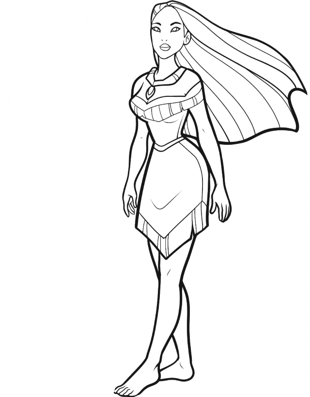 Plansa de colorat cu Pocahontas 3 23